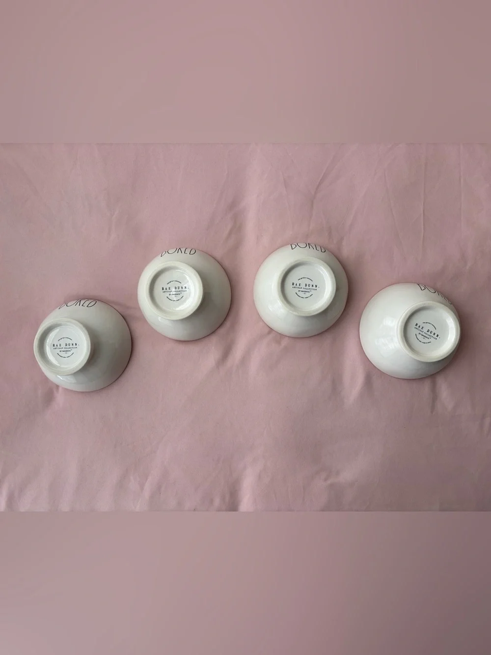 Rae Dunn BORED Bowls Set of 4 Magenta Artisan Collection